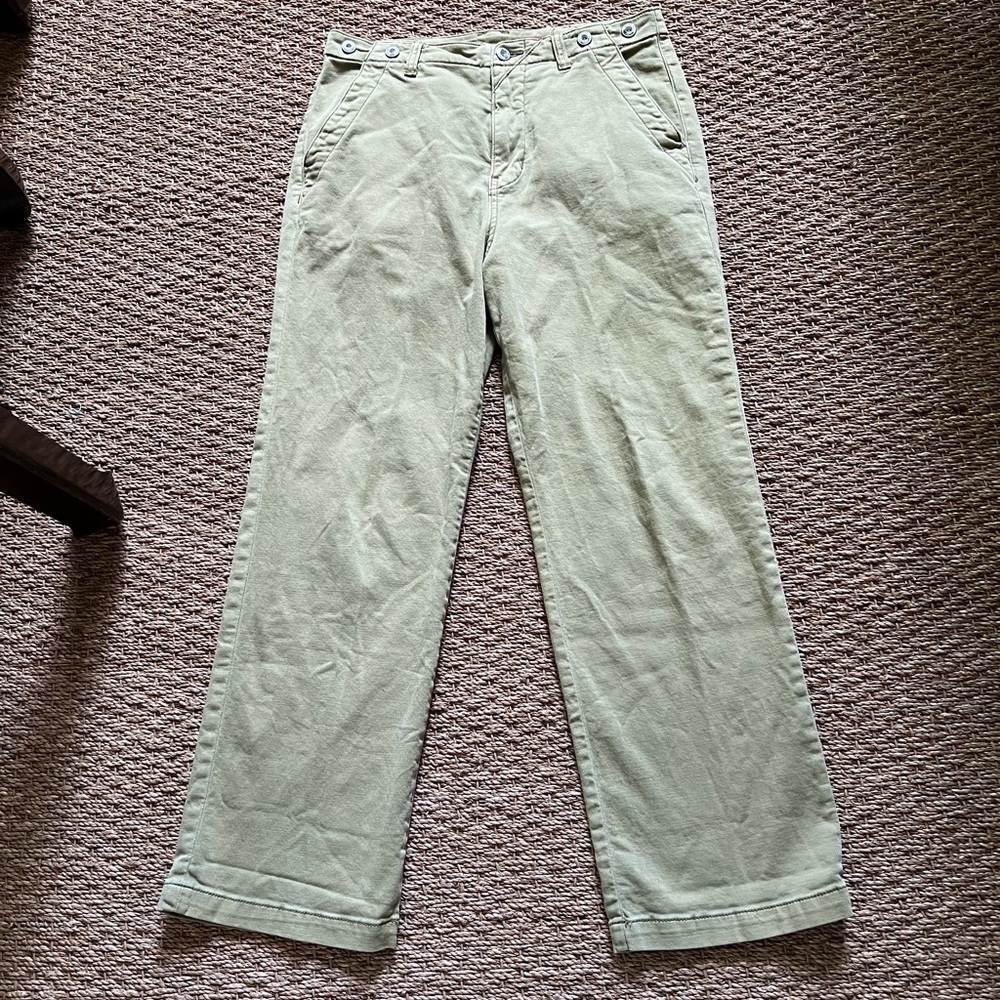 Anthropologie Pilcro Olive Green Distressed and Relaxed Utility Pants